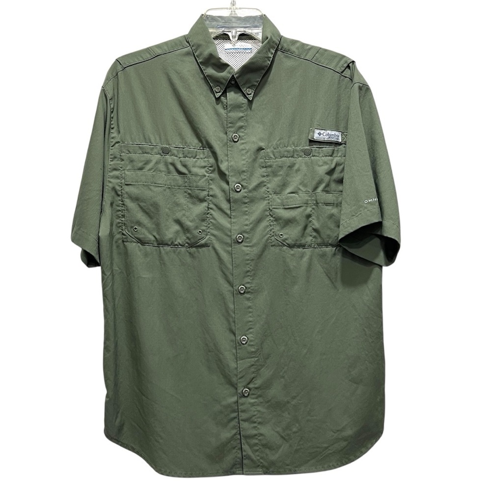 Columbia Men's Green Casual Button Down Shirt